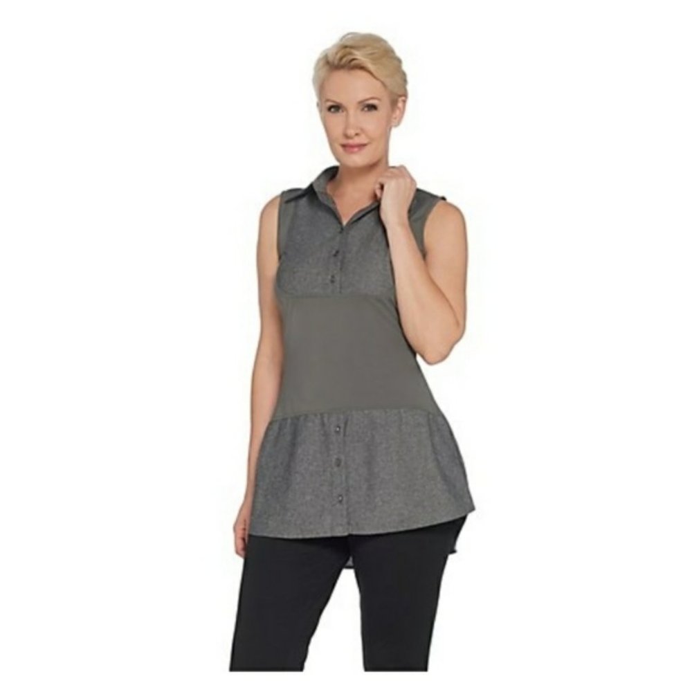 Undercover Agent by Kathleen Kirkwood Top Sleeveless Blouse Shirt XL Like New